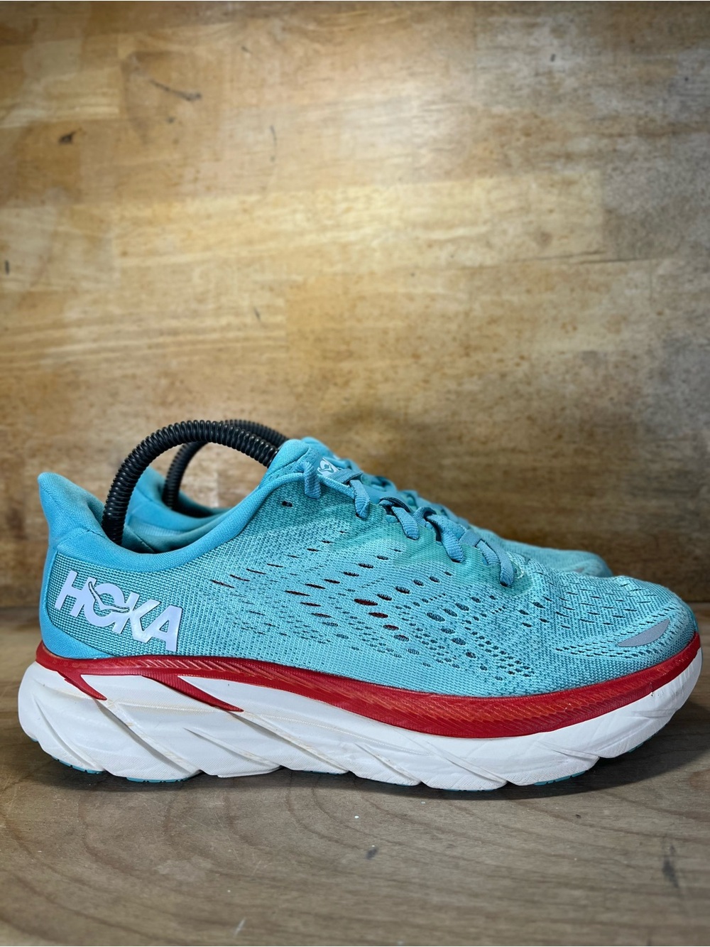 Hoka One One Clifton 8 REFLECTIVE Womens Sz 8 (B) Running Shoes Sneakers Blue